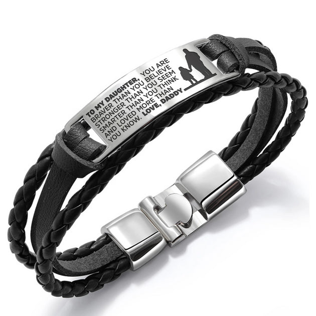 Fish Leather Bracelet - Fishing - To My Dad - From Daughter - I'm