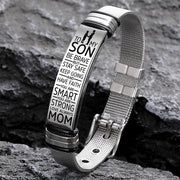 To My Son - Be Brave - Premium Stainless Steel Bracelet