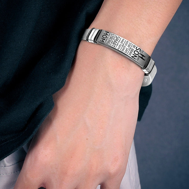 To My Son - Be Brave - Premium Stainless Steel Bracelet