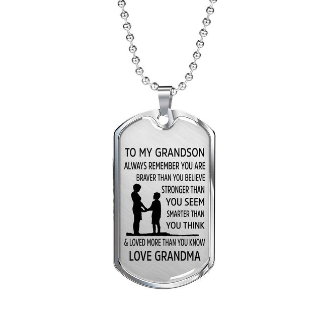 Dog tag necklace deals for grandson