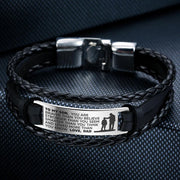 From Dad to Son - Steel & Leather Style Bracelet