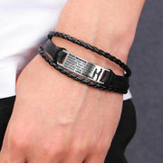 From Grandma to Grandson - Steel & Leather Style Bracelet