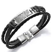 From Grandma to Grandson - Steel & Leather Style Bracelet