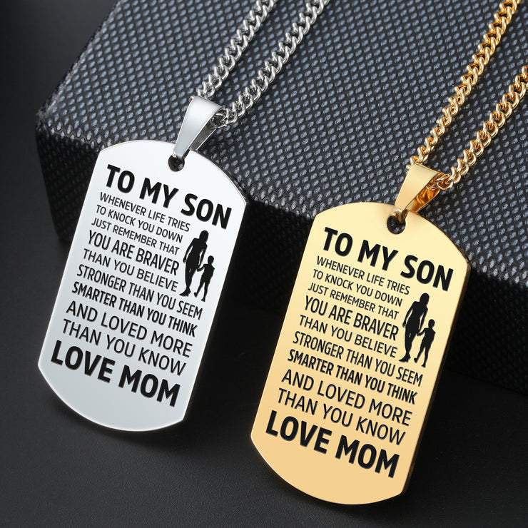 From Mom to Son - Premium Stainless Steel Necklaces