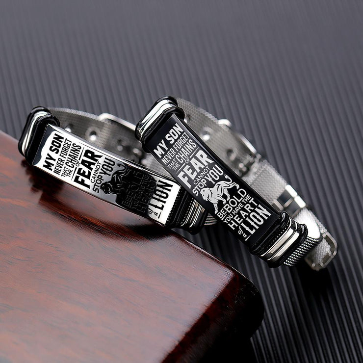 To My Son - Heart of a Lion - Premium Stainless Steel Bracelet