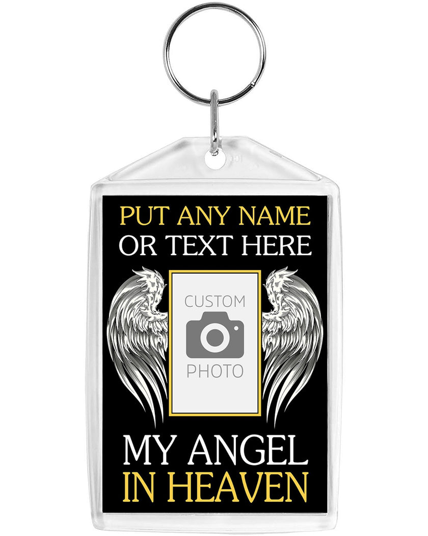 2"x 3" w/ Double Sided Print My Angel in Heaven Custom Photo Acrylic Keychain