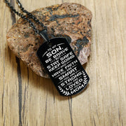 From Mom to Son - Be Brave - Black Steel Necklace