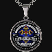 From Brother to Brother - Be Blessed - Graphic Medallion Necklace