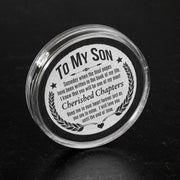 From Mom to Son - Cherished Chapter - Stainless Steel EDC Keepsake Coin