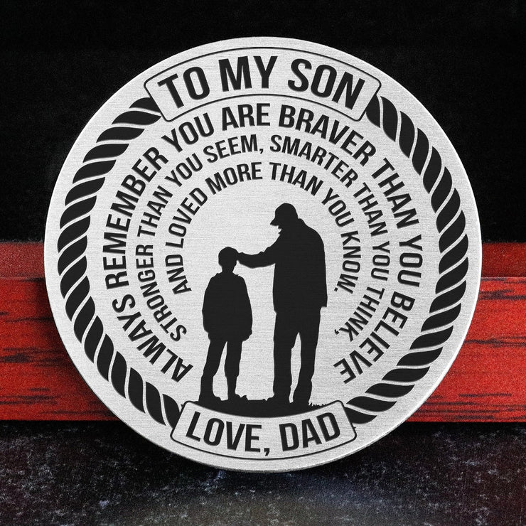 From Dad to Son - Stainless Steel EDC Keepsake Coin