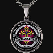 From Dad to Daughter - Be Blessed - Graphic Medallion Necklace