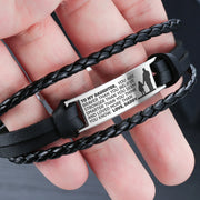From Daddy to Daughter - Steel & Leather Style Bracelet