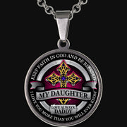 From Daddy to Daughter - Be Blessed - Graphic Medallion Necklace