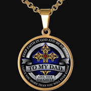 From Daughter to Dad - Be Blessed - Graphic Medallion Necklace