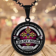 From Daughter to Mom - Be Blessed - Graphic Medallion Necklace