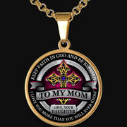 From Daughter to Mom - Be Blessed - Graphic Medallion Necklace