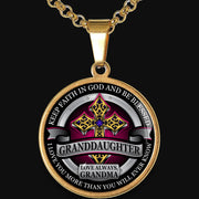 From Grandma to Granddaughter - Be Blessed - Graphic Medallion Necklace