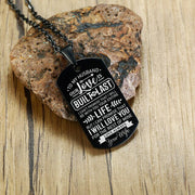 From Wife to Husband - Black Steel Necklace