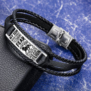 To My Son - Heart of a Lion - Steel & Leather Style Bracelet