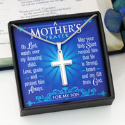 A Mother's Prayer For My Son - Keepsake Message Card & Steel Cross Necklace