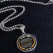 Mom to Son - Cherished Chapter - Graphic Medallion Necklace