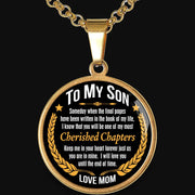 Mom to Son - Cherished Chapter - Graphic Medallion Necklace