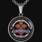 From Mom to Daughter - Be Blessed - Graphic Medallion Necklace