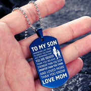 From Mom to Son - Blue Steel Necklace