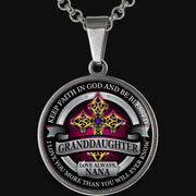 From Nana to Granddaughter - Be Blessed - Graphic Medallion Necklace