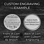 From Proud Wife to Husband - Stainless Steel EDC Keepsake Coin