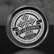 From Grandpa to Grandson - Be Blessed - Stainless Steel EDC Keepsake Coin