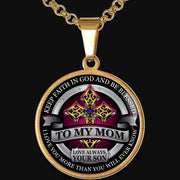 From Son to Mom - Be Blessed - Graphic Medallion Necklace
