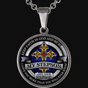 From Stepdad to Stepson - Be Blessed - Graphic Medallion Necklace
