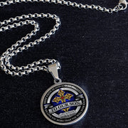 From Mom & Dad to Son - Be Blessed - Graphic Medallion Necklace