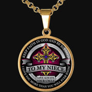From Uncle to Niece - Be Blessed - Graphic Medallion Necklace