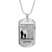From Papa to Granddaughter - Stainless Steel Necklace