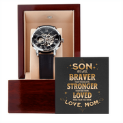 From Mom to Son  - Openwork Watch with Keepsake Message Card