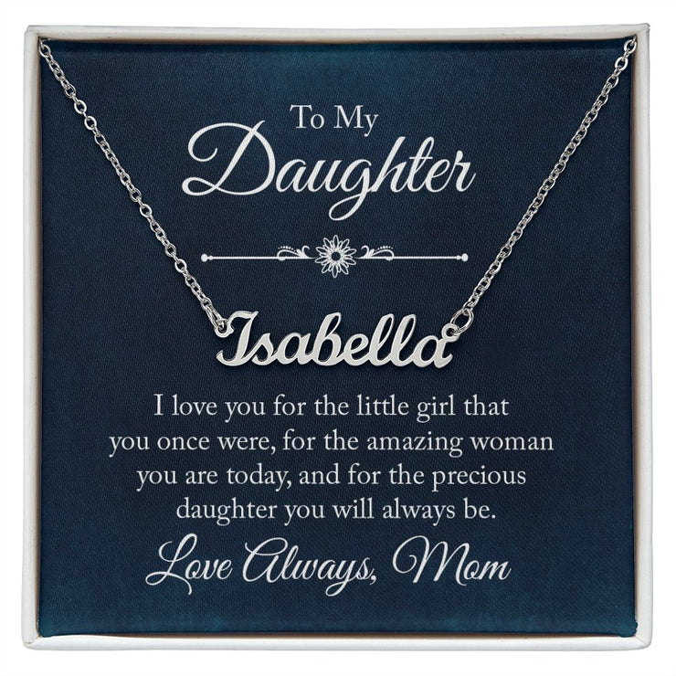 From Mom to Daughter - Custom Name Necklace with Keepsake Message Card