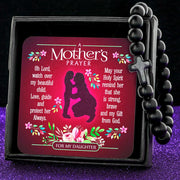 Black A Mother's Prayer For My Daughter - Keepsake Card with Stone Cross Bracelet