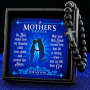 Black A Mother's Prayer For My Son - Keepsake Card with Stone Cross Bracelet
