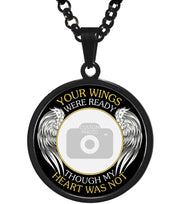 Black Your Wings Were Ready Memorial Photo Necklace