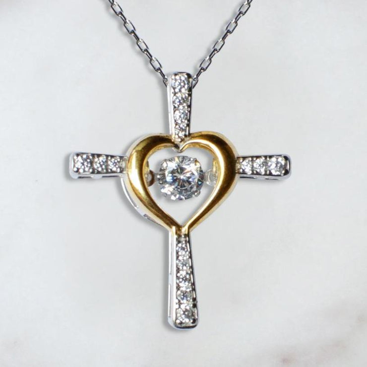 Free Gift Box Included Dancing Jewel - Sterling Silver Cross Necklace