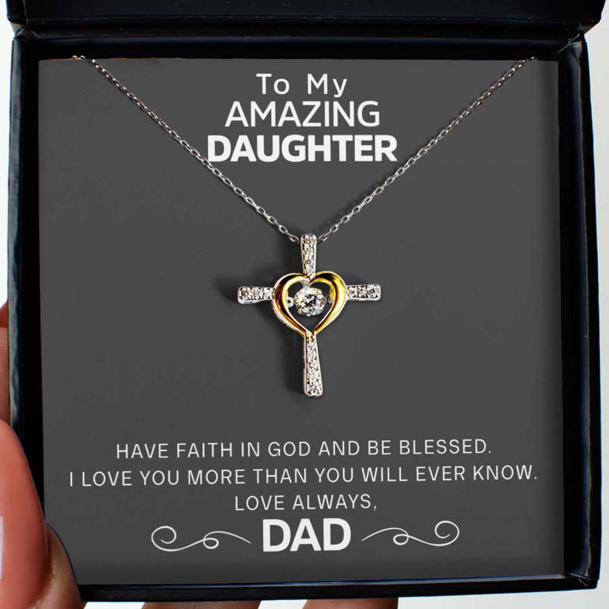 Thank You Dad Father's Day Gift From Son or Daughter - Personalized Cross  Necklace