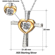 Free Gift Box Included From Granddaughter to Grandma - Dancing Jewel Cross Necklace