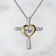 Free Gift Box Included From Grandpa to Granddaughter - Dancing Jewel Cross Necklace