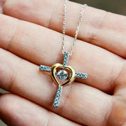 Free Gift Box Included From Son to Mom - Dancing Jewel Cross Necklace