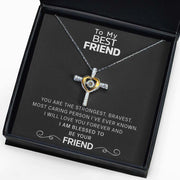 Free Gift Box Included To My Best Friend - Dancing Jewel Cross Necklace