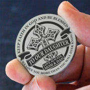 From Mom and Dad to Daughter - Be Blessed - Stainless Steel EDC Keepsake Coin