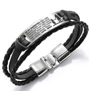 From Mom to Daughter - Steel & Leather Style Bracelet