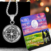 From Mom to Son - Keepsake Card with Compass Necklace